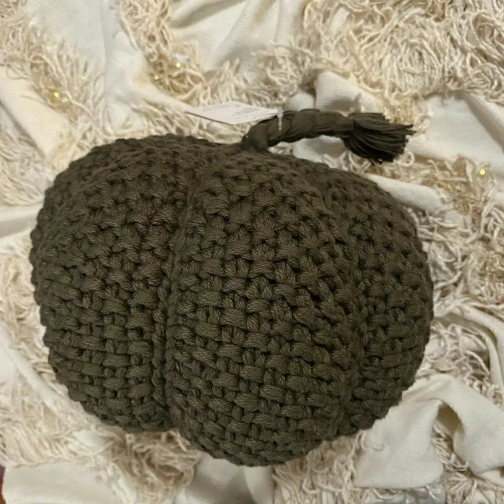 Pottery Barn Seedstitch Pumpkin Pillow Loden